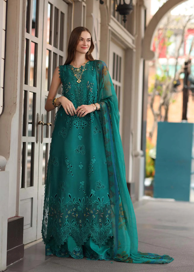 Noor By Saadia Asad | Noor Luxe Chikankari '26 - Malachite Green