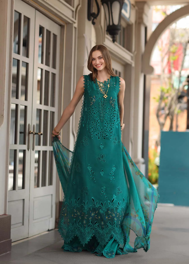 Noor By Saadia Asad | Noor Luxe Chikankari '26 - Malachite Green