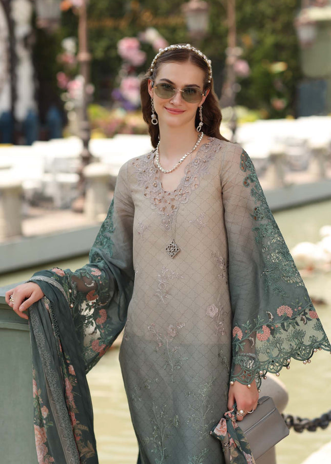 Noor By Saadia Asad | Noor Luxe Chikankari '26 - Smoke Zinc