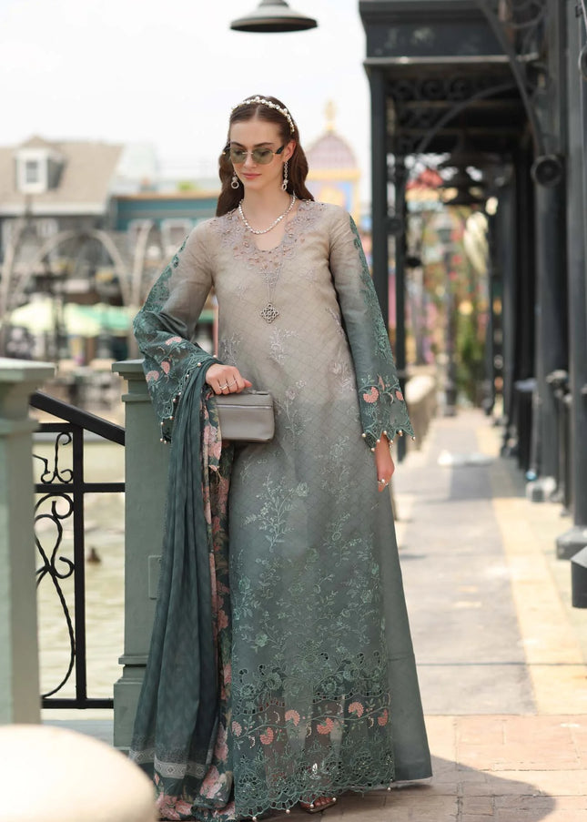 Noor By Saadia Asad | Noor Luxe Chikankari '26 - Smoke Zinc