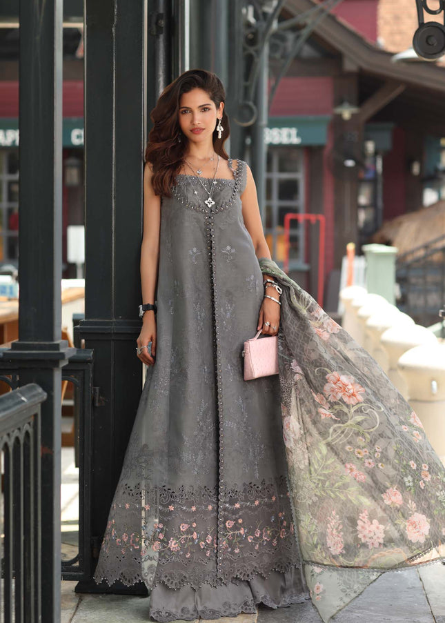 Noor By Saadia Asad | Noor Luxe Chikankari '26 - Shadow Grey
