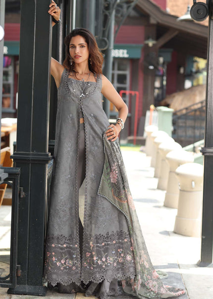 Noor By Saadia Asad | Noor Luxe Chikankari '26 - Shadow Grey