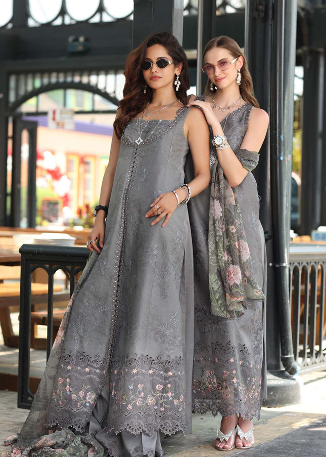 Noor By Saadia Asad | Noor Luxe Chikankari '26 - Shadow Grey