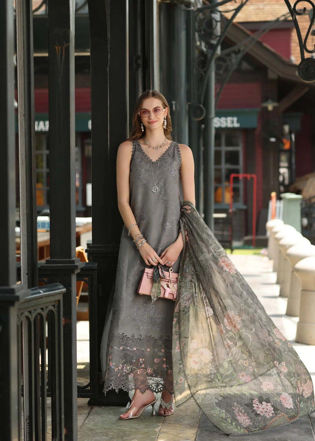 Noor By Saadia Asad | Noor Luxe Chikankari '26 - Shadow Grey