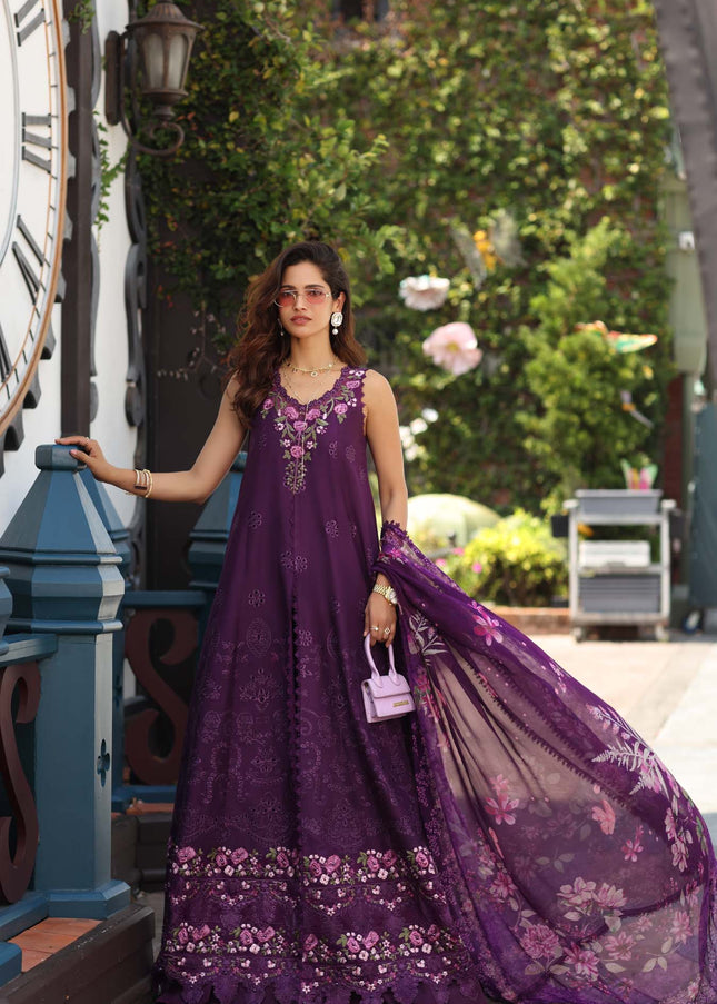 Noor By Saadia Asad | Noor Luxe Chikankari '26 - Aubergine Bloom