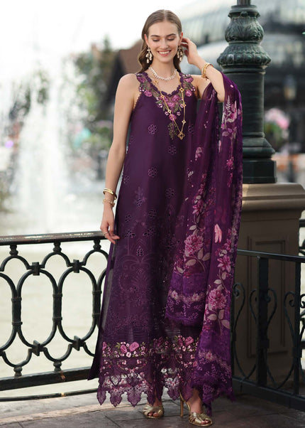 Noor By Saadia Asad | Noor Luxe Chikankari '26 - Aubergine Bloom