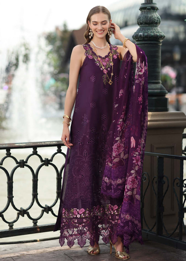 Noor By Saadia Asad | Noor Luxe Chikankari '26 - Aubergine Bloom