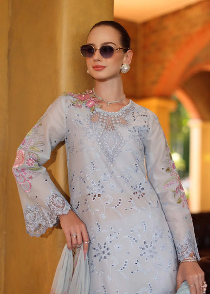 Noor By Saadia Asad | Noor Luxury Eid Schiffli Laserkari '26 - Roselle