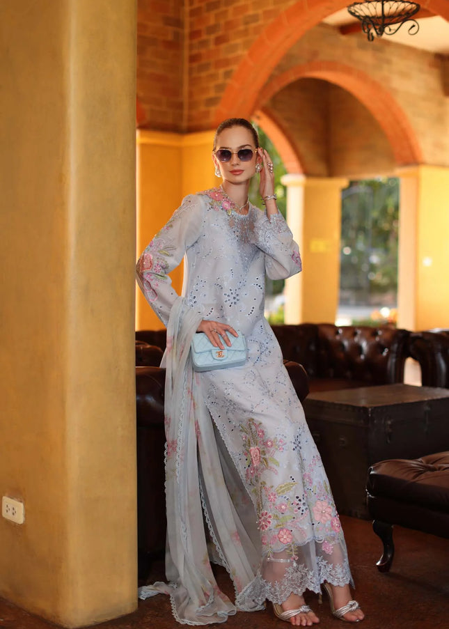 Noor By Saadia Asad | Noor Luxury Eid Schiffli Laserkari '26 - Roselle