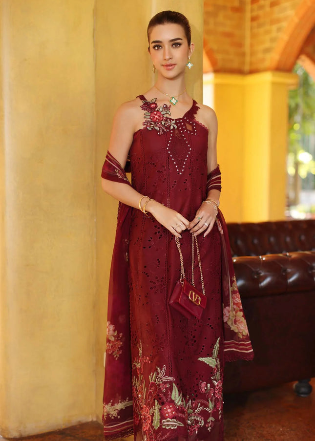 Noor By Saadia Asad | Noor Luxury Eid Schiffli Laserkari '26 - Roselle