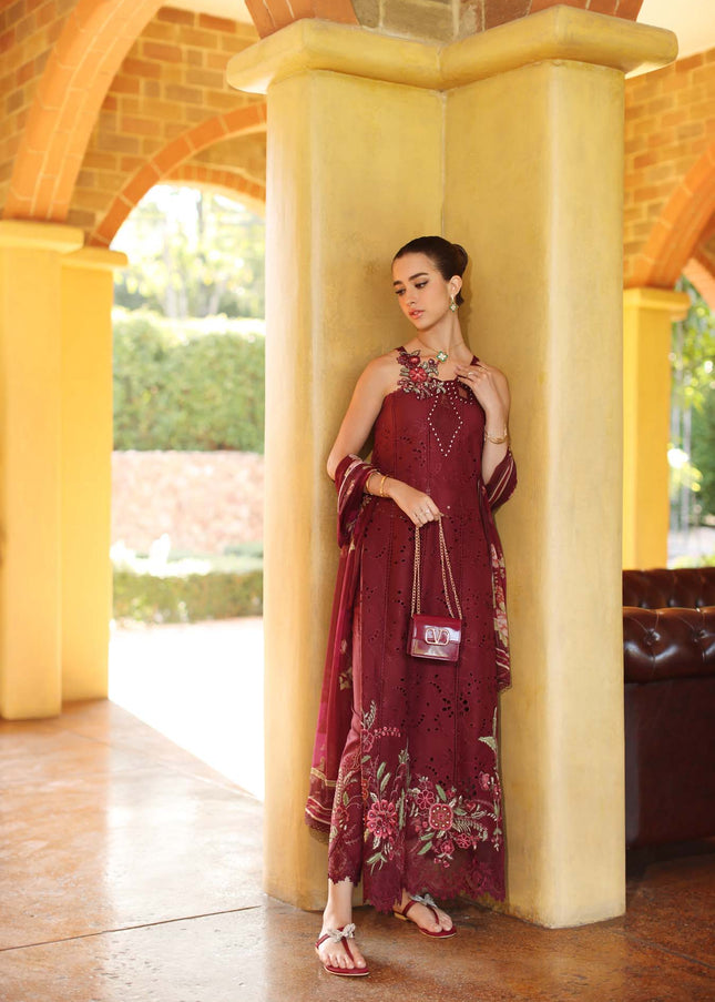 Noor By Saadia Asad | Noor Luxury Eid Schiffli Laserkari '26 - Roselle