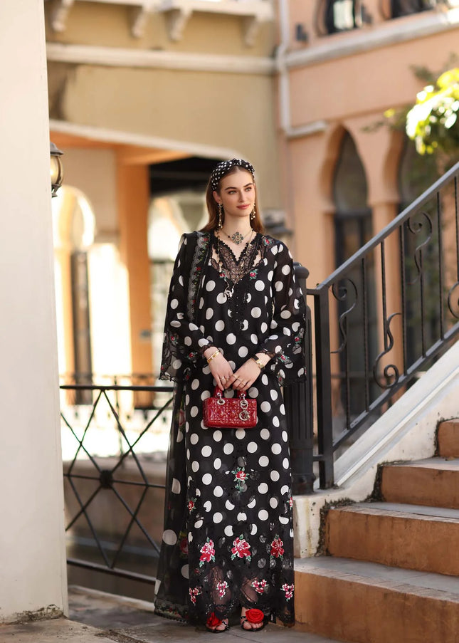 Noor By Saadia Asad | Noor Eid Luxury  Printskhaas '26 - Black Polka