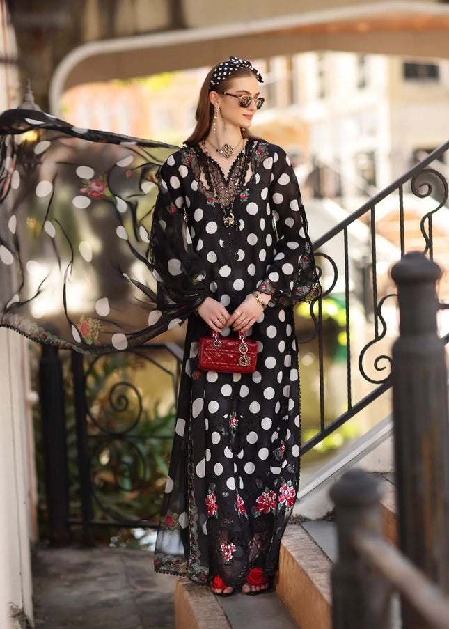 Noor By Saadia Asad | Noor Eid Luxury  Printskhaas '26 - Black Polka