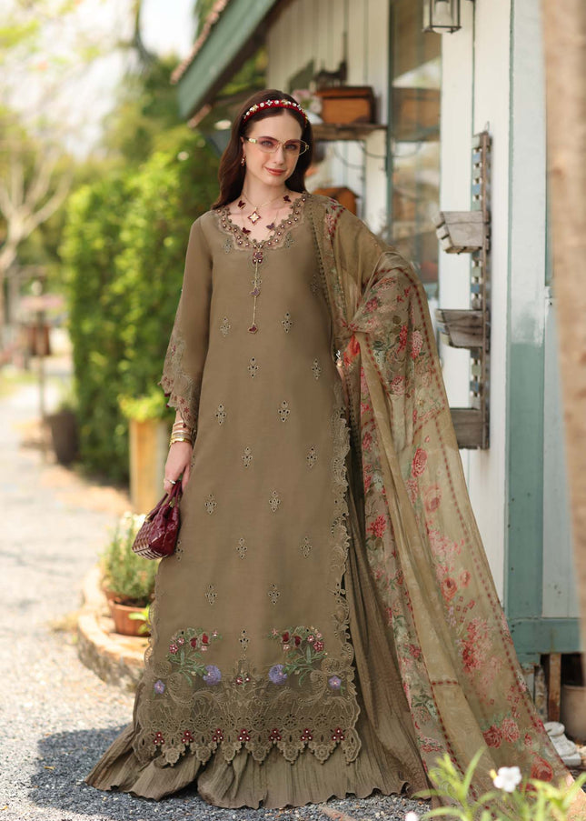 Noor By Saadia Asad | Noor Eid Luxury  Printskhaas '26 - Mocha Sienna
