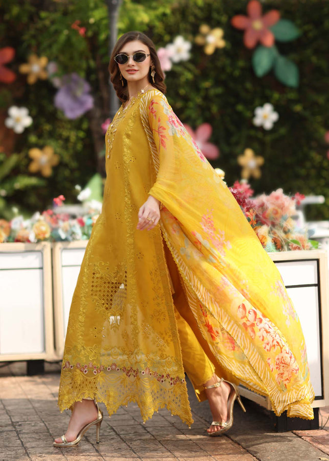 Noor By Saadia Asad | Noor Luxe Chikankari '26 - Amber Yellow