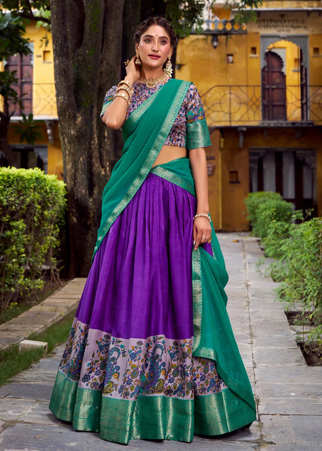 Purple Embroidered Lehenga Choli