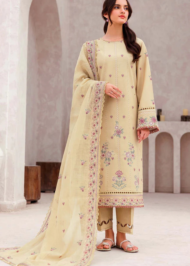 Farasha | Bahaar Embroidered Lawn'25 - Surreal Beige