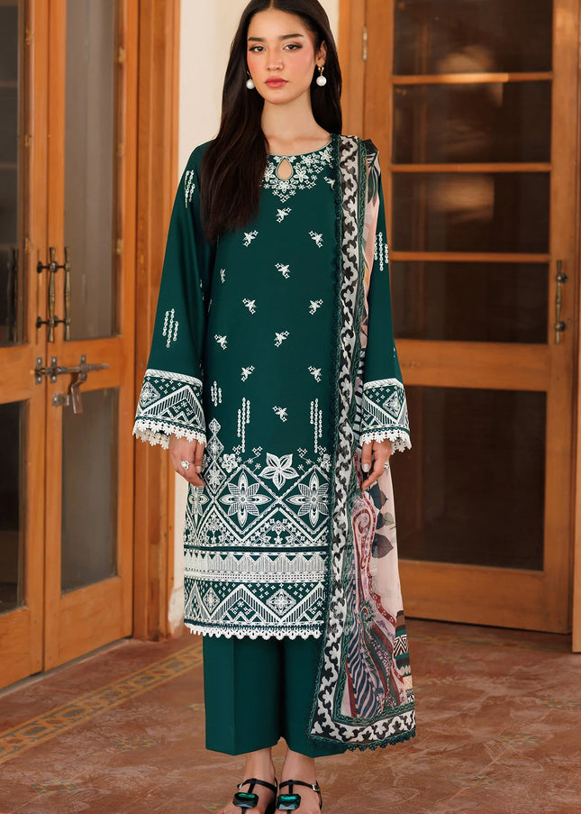 Farasha | Summer Weaves Embroidered Lawn'25 - Teal Essence