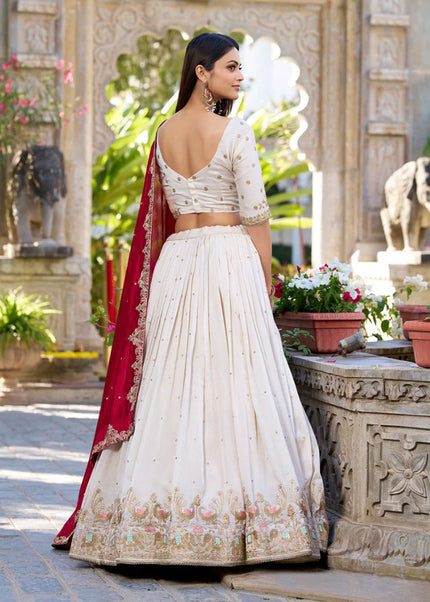 Offwhite Embroidered Lehenga Choli