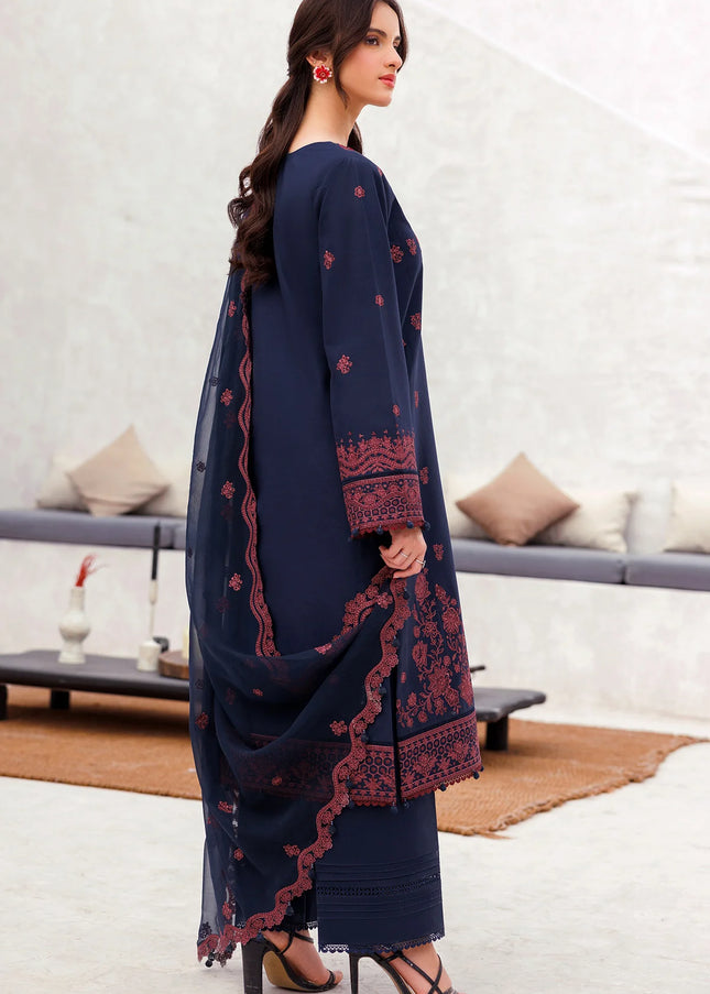 Farasha | Bahaar Embroidered Lawn'25 - Cobalt Charm