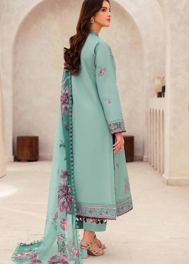 Farasha | Bahaar Embroidered Lawn'25 - Cyan Whisper