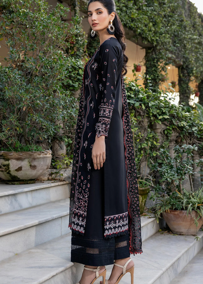 Farasha | Summer Weaves Embroidered Lawn'25 - Black Rose
