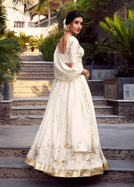Offwhite Embroidered Lehenga Choli