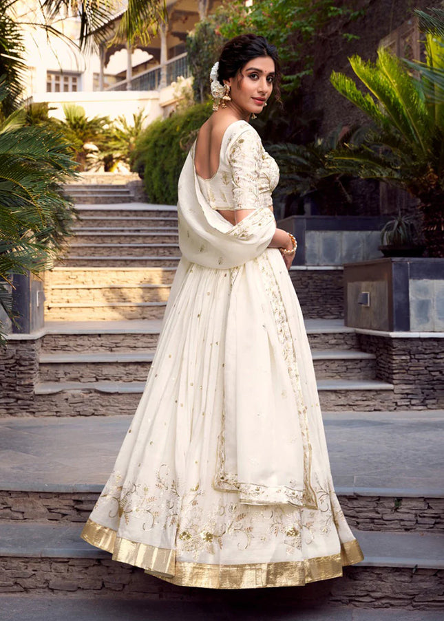 Offwhite Embroidered Lehenga Choli