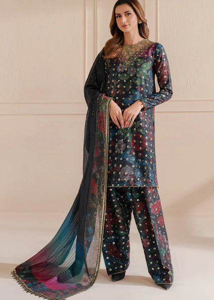 Jazmin | Premium Embroidered Raw Silk UR-7051