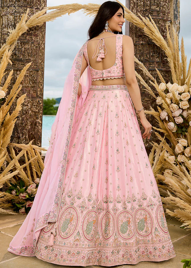 Pink Embroidered Lehenga Choli