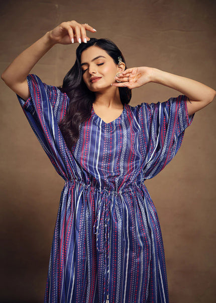 Blue Printed Kaftan