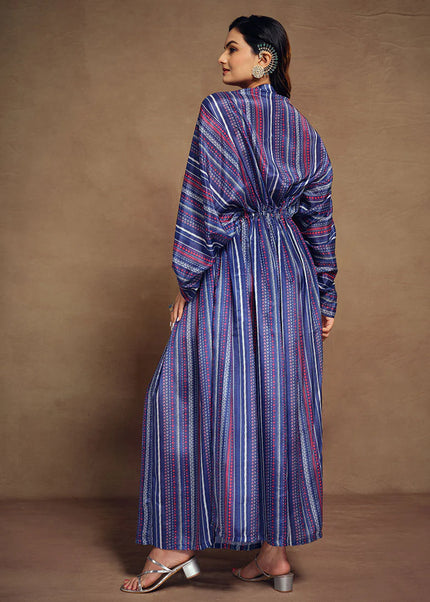 Blue Printed Kaftan