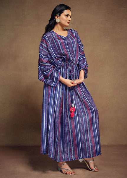 Blue Printed Kaftan