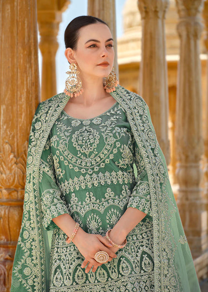 Mint Green Embroidered Anarkali