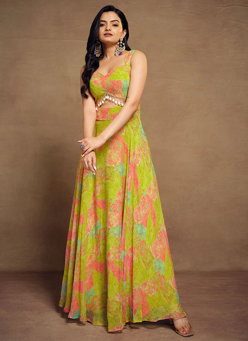 Printed anarkali gown hot sale