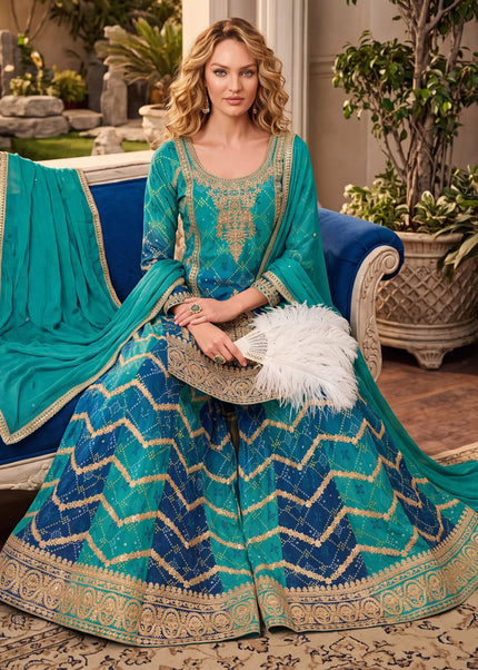 Chinnon Printed and Embroidered Sharara Suit Series