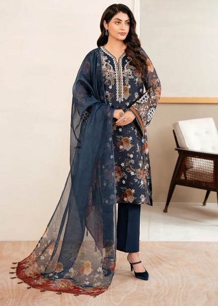 Baroque |Print Embroidered Cotton Net UF-4035