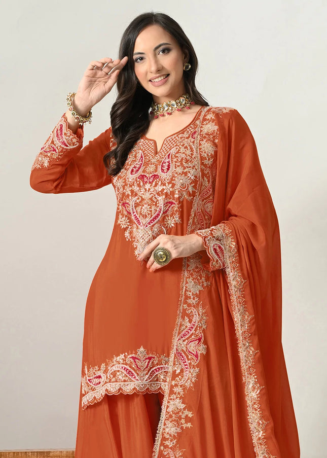 Chinnon Embroidered Sharara Suit Series