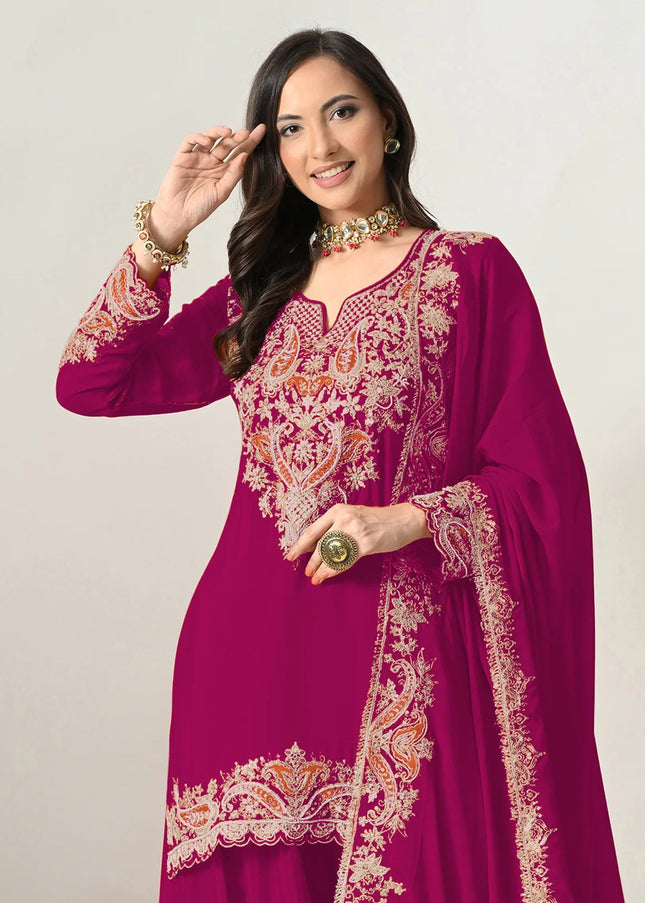 Chinnon Embroidered Sharara Suit Series