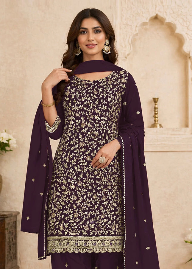 Gerogette Embroidered Pant Style Suit Series