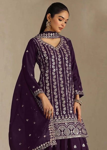 Chinnon Embroidered Sharara Suit Series