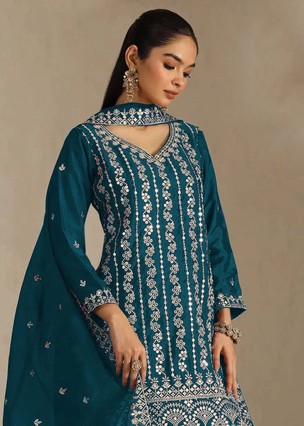 Chinnon Embroidered Sharara Suit Series
