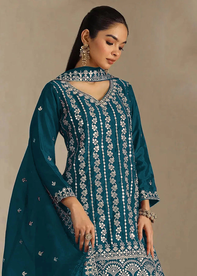 Chinnon Embroidered Sharara Suit Series