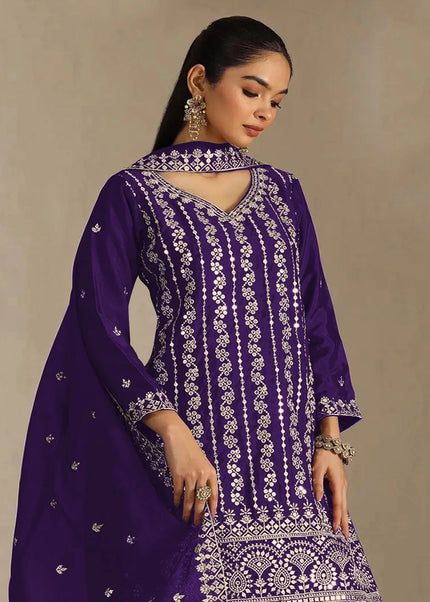 Chinnon Embroidered Sharara Suit Series