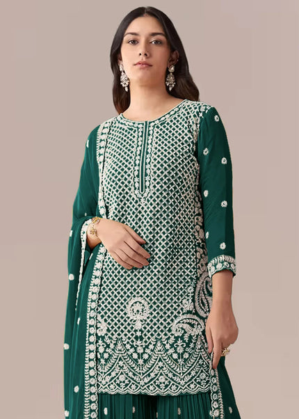 Georgette Embroidered Gharara Suit Series