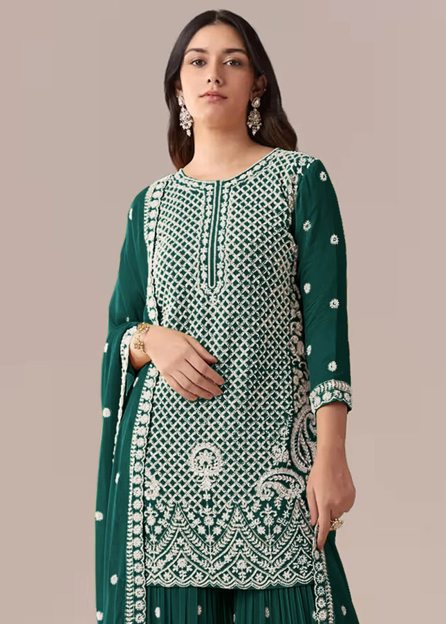 Georgette Embroidered Gharara Suit Series
