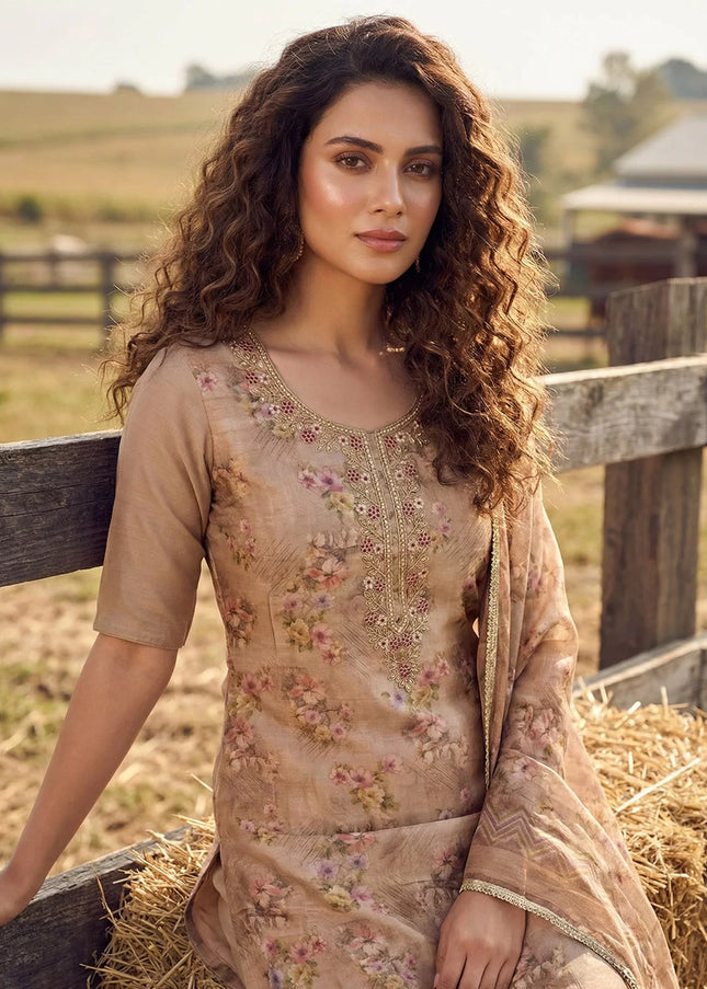 Viscose Printed and Embroidered Pant Style Suit Series