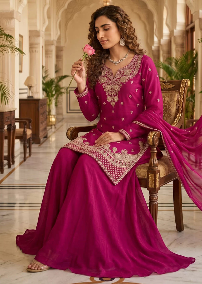 Chinnon Embroidered Sharara Suit Series