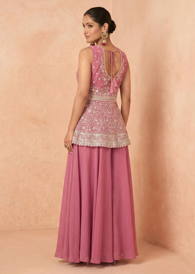 Georgette Embroidered Sharara Suit Series