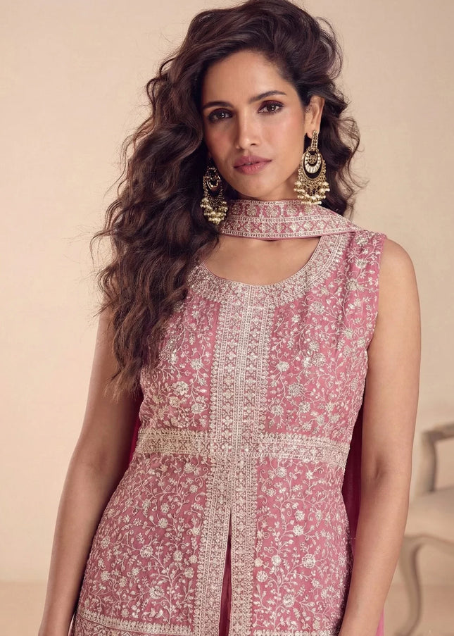 Georgette Embroidered Sharara Suit Series